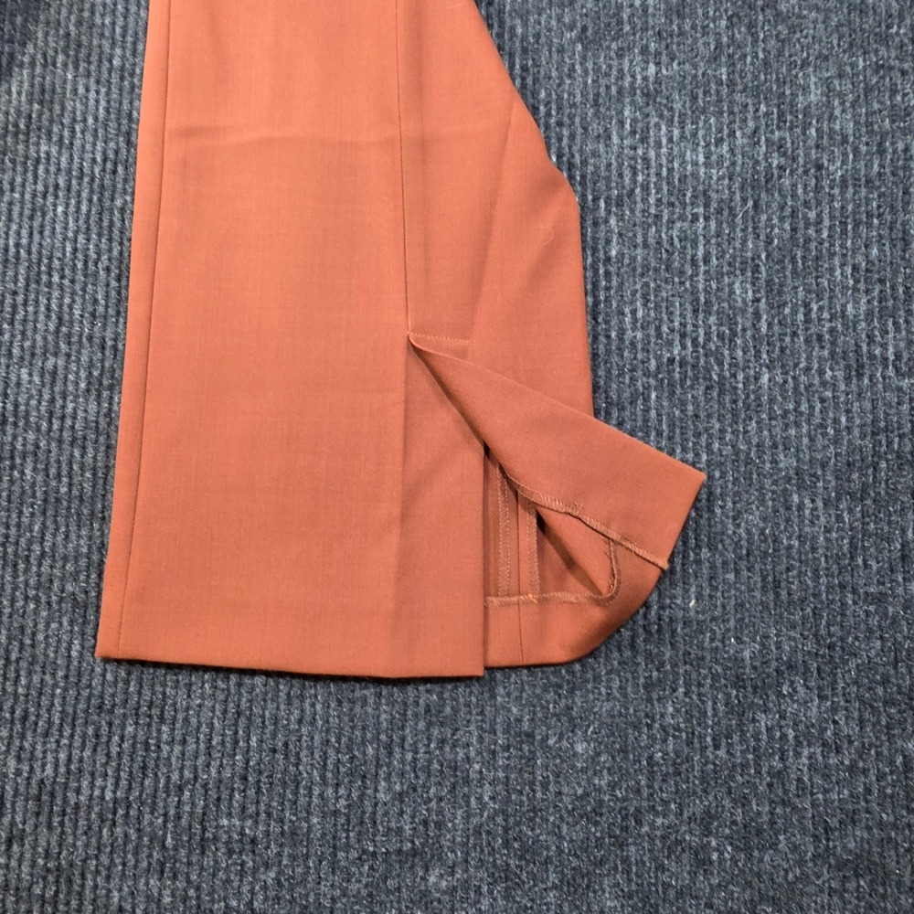 Rohe Lined Trousers Womens Rust Brown Excellent Pintuck Side Slit Pants - Picture 3 of 12